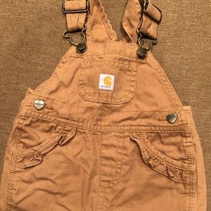 Size 3 mos baby girl Carhartt short overalls